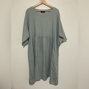 Eskandar Gray/blueish  100% Linen Dress - Size 2